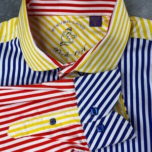 Steven Land‎ Long Sleeve Button Down Shirt Striped Colorful Menswear